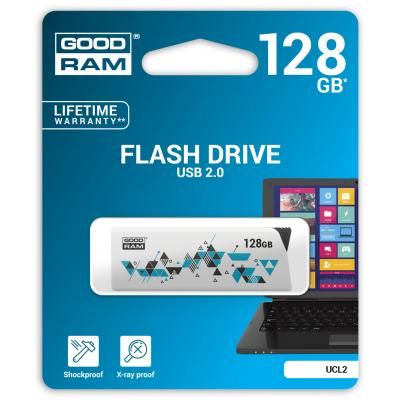 USB флеш накопичувач Goodram 128GB UCL2 Click White USB 2.0 (UCL2-1280W0R11) (UCL2-1280W0R11) | Зображення 3