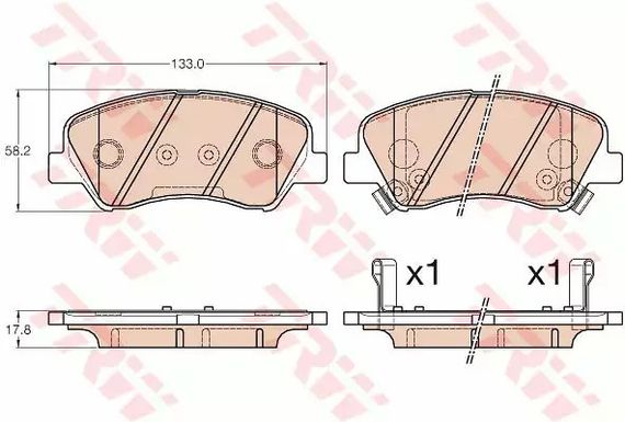 Колодки передні гальмівні Rio 11-, TRW (GDB3548) (58101-4LA00) | Зображення 3