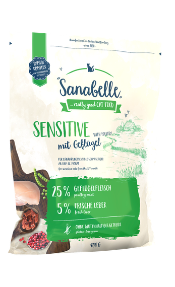 Sanabelle Sensitive Сухой корм для взрослых кошек с домашней птицей 400 г