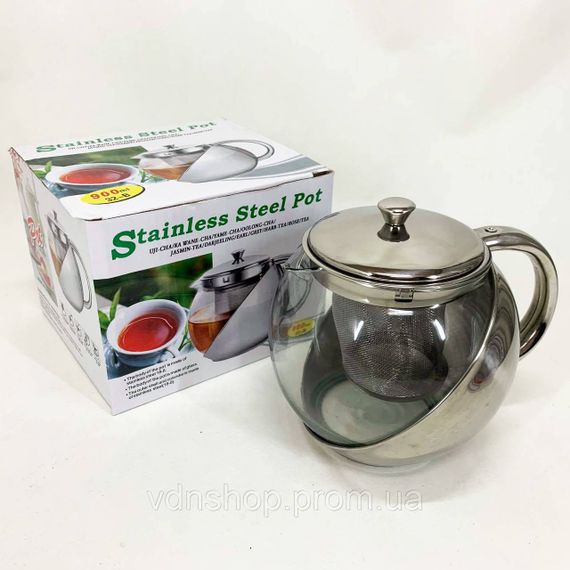 Оригинальный заварник для чая, Заварочный чайник стеклянный с ручкой, Красивый заварник RU-33 | Зображення 1