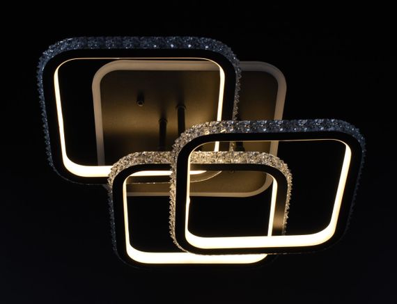 Люстра світлодіодна стельова LED світильник для квартири на стелю лед 26323 Чорний 14х41х41 см. | Зображення 2