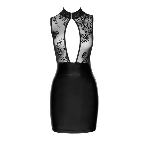 Сукня сексуальна вінілова M F241 Noir Handmade, з глибоким декольте, чорна Sex Aura | Зображення 3