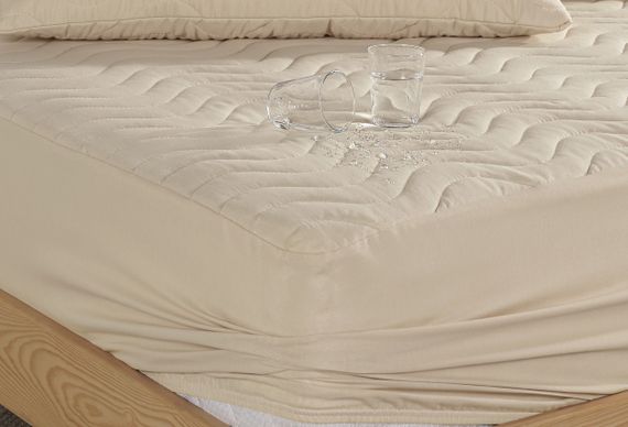 Наматрасник стеганый водонепроницаемый Kayra 140х200 см. Бежевый | Зображення 1