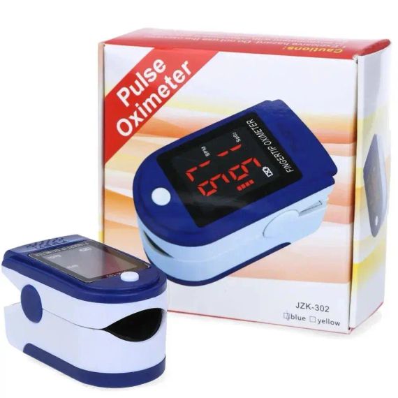 Пульсометр для вимірювання пульсу та сатурації JZK-302 Синій, пульсоксиметр на палець