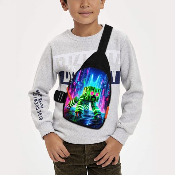 Сумка через плечо детская Minecraft Крипер 29х17 см сумка слинг для мальчика (02099)