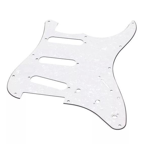 Пікгард для електрогітари SSS Fender Stratocaster ST China БІЛИЙ ПЕРЛАМУТР | Зображення 3