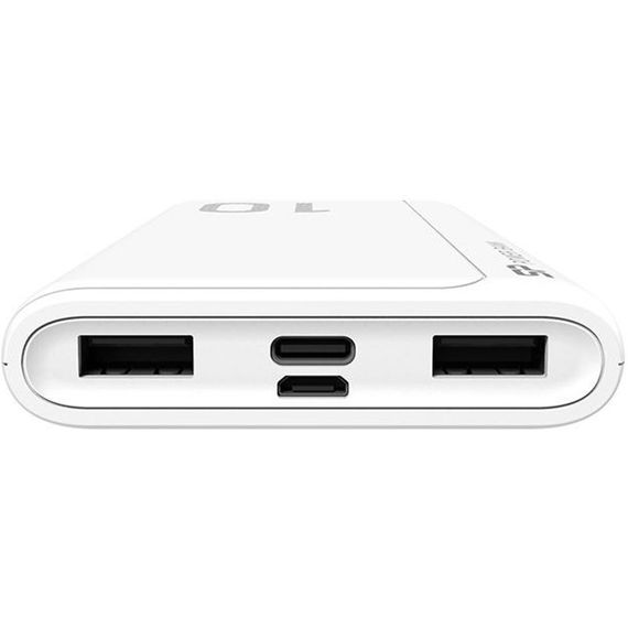 Портативная батарея повербанк powerbank Silicon Power GP15 18W 10000mAh / 2 x USB / 1 x Type-C - White | Зображення 1