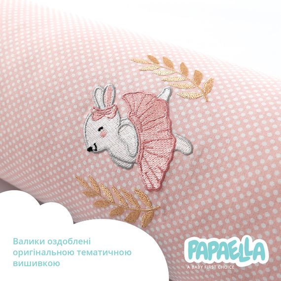 Захисні бортики-валики у дитяче ліжечко 2 шт ТM PAPAELLA 60х15 см, 120х15 см бавовна зірка/горошок пудра (8-34533*001) | Зображення 5