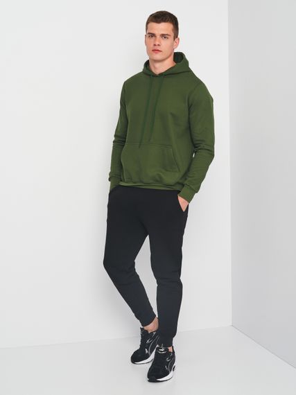 Худі чоловічий однотонний оливковий, 3XL | Зображення 2