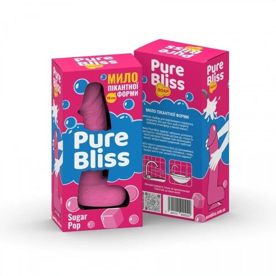 Мило у формі пеніса Pure Bliss Sugar Pop з ароматом жуйки, рожеве, 15 см Sex Aura | Зображення 1