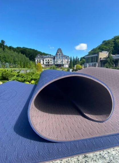 Килимок для йоги та фітнесу PowerPlay 4150 TPE Premium Performance Mat Синій (183x61x0.6) (PP_4150_Blue) | Зображення 4