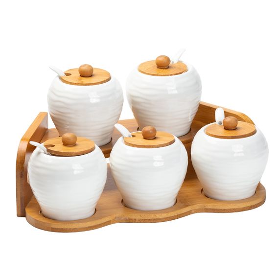 Набір банок для сипучих продуктів з 5 штук по 250 мл порцелянаовий HP1253 HP1253 | Зображення 2