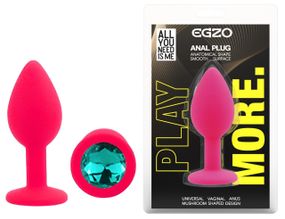 Силіконова анальна пробка EGZO - Silicone Pink Round Plug Marine, size S Sex Aura