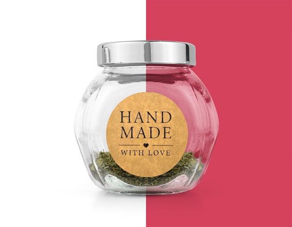 Этикетка наклейка круглая крафт "Handmade 1", Диаметр 50 мм, 250 шт/рулон, Viskom | Зображення 7
