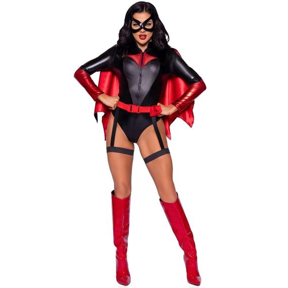 Сексуальный костюм Leg Avenue Bat Woman, XS, из 4 предметов, черно-красный Sex Aura | Зображення 2