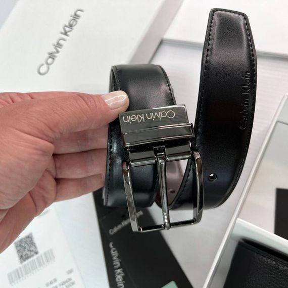 Мужской подарочный набор ремень и портмоне Calvin Klein натуральная кожа | Зображення 1