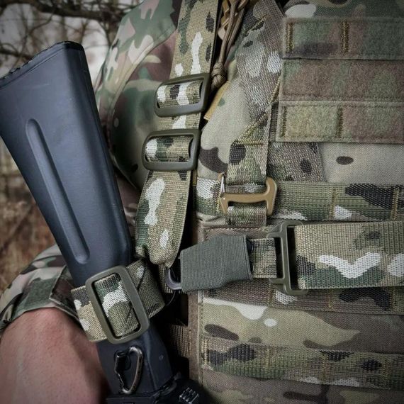 Ремінь  одно/двоточковий для АК, AR   карабіном H&K та за звуження прикладу мультикам | Зображення 3