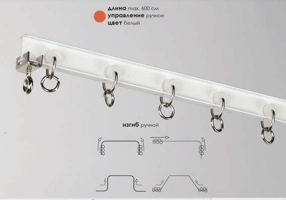 Карниз для штор самогнучкий (у зборі) 500 см