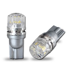 Светодиодная красная (Red) автолампа T10 2W Crystal lens (Silver socket) (Precision)