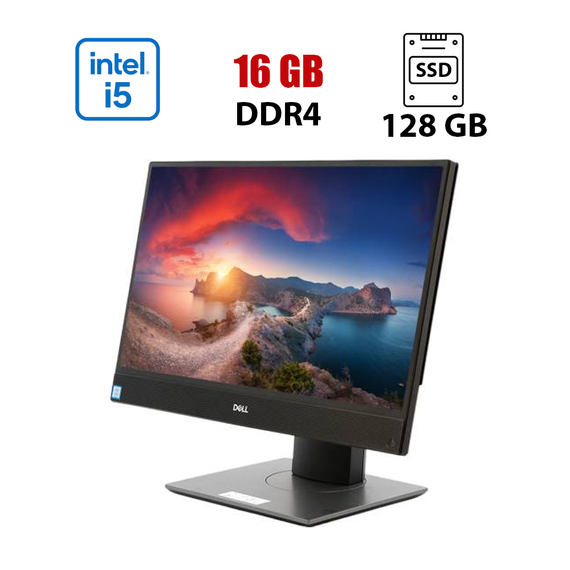 Моноблок Б-класс Dell OptiPlex 5260 / 21.5" (1920x1080) IPS / Intel Core i5-8500 (6 ядер по 3.0 - 4.1 GHz) / 16 GB DDR4 / 128 GB SSD + 500 GB HDD / Intel UHD Graphics 630 / WebCam б/у
