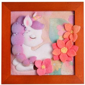 Набір для валяння голкою "Єдиноріг" YG0252 рамка 18х18 см, дерево