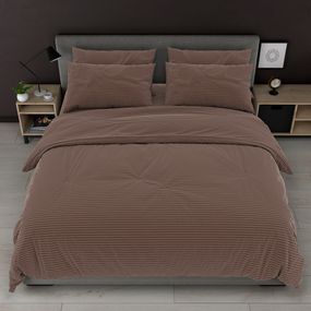 Комплект постільної білизни LoveYouHome бязь gold Смужка шоколад Полуторний 150х215 см (7166)