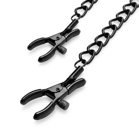 Затискачі для сосків Bedroom Fantasies Nipple Clamps with Chain - Black | Зображення 2