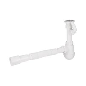 Сифон для кухонной мойки Lidz (WHI) 60 05 M002 00 с отводом для стиральной машины (выход 40/50 мм)