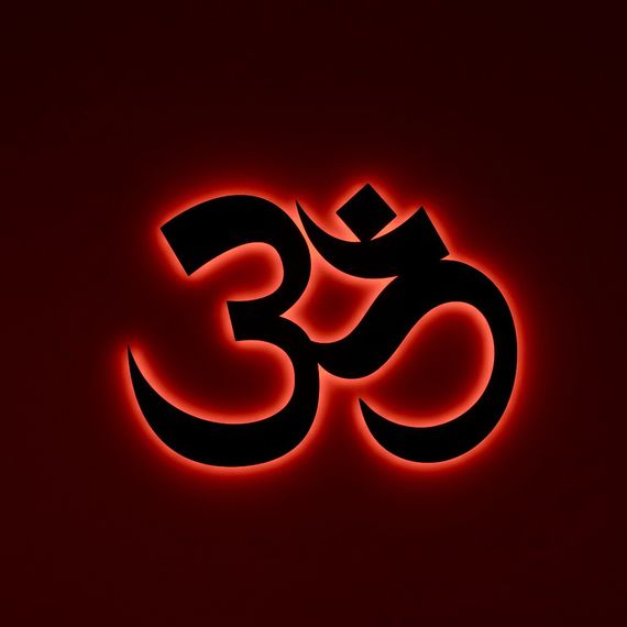 Панно декоративне картина на стіну Знак Ом LED підсвітка 16 кольорів телефон 400х300 acr-p000246 | Зображення 1