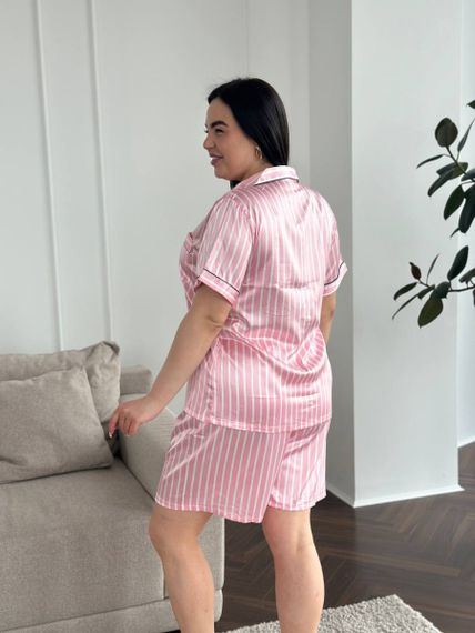 Рожева піжама для дівчат PLUS SIZE з шортами | Зображення 3