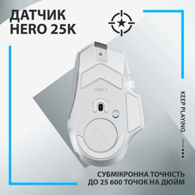 Мышка Logitech G502 X Lightspeed Wireless White (910-006189) | Зображення 3