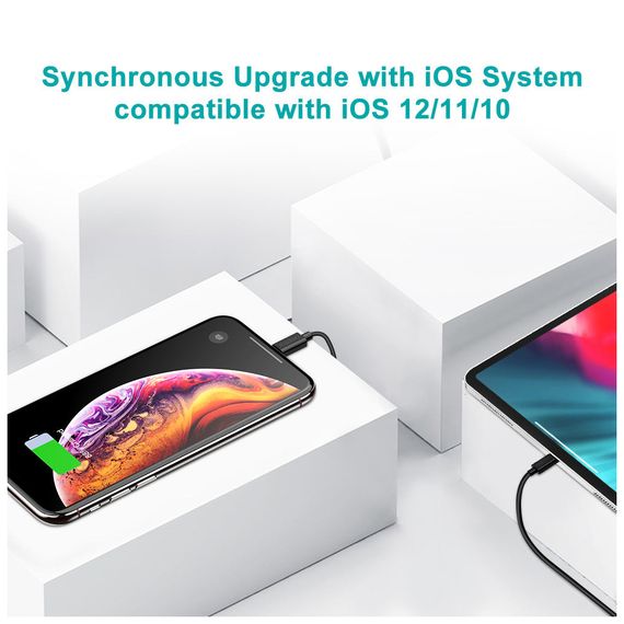 Дата кабель USB 2.0 AM to Lightning 1.2m 2.4A MFI Choetech (IP0026) | Зображення 6