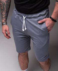 Мужские классические шорты трикотажные с карманами RA2246  цвет серый, размер S