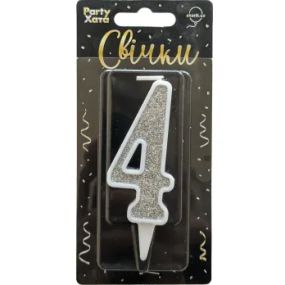Свічка-цифра 4 Party Хата 1502-5823 Срібний shop (4823118903799)