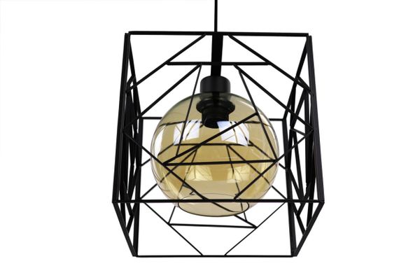 Люстра підвісна LOFT на 1 лампочку 25066 Чорний 35-90х24х34 см. | Зображення 2