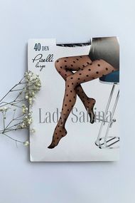 Колготи жіночі 40 den LS Piselli large велика крапка чорні