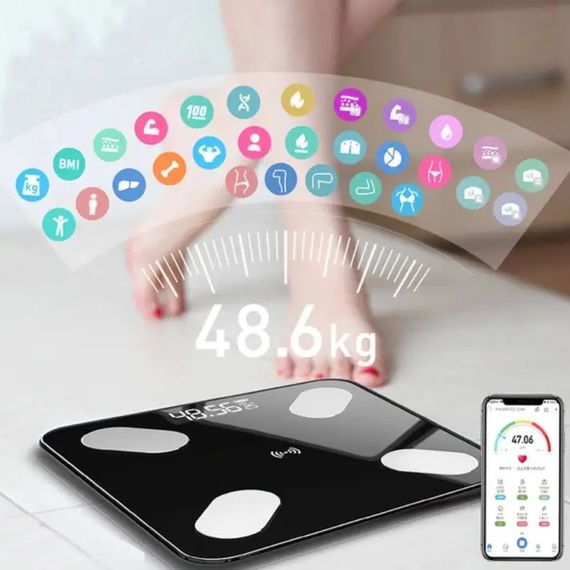 Bluetooth смарт весы весы напольные MATARIX, Цифровые весы для тела для контроля потери веса FO-78 | Зображення 3
