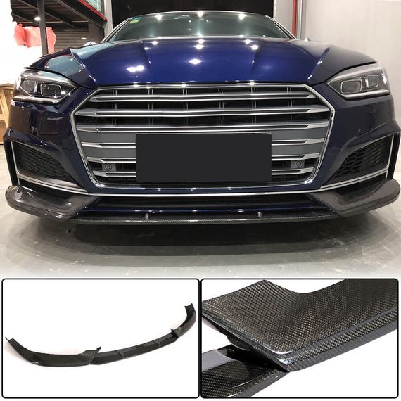 Передняя накладка на бампер Lip (для S-Line Coupe/Cabriolet 2016-2020, Карбон) для Ауди A5 | Зображення 1