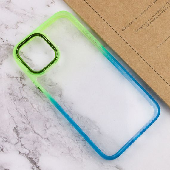 Чохол TPU+PC Fresh sip series для Apple iPhone 14 Plus (6.7") Бірюзовий / Лимонний | Зображення 2