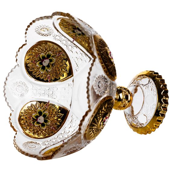 Ваза для фруктів скляна Gold Glass 22 см Yiwu HP-34-140 | Зображення 2