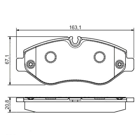 Тормозные колодки Bosch дисковые передние MB/VW  Vito/Viano/Sprinter/Crafter ''F ''06 0986495098 | Зображення 1