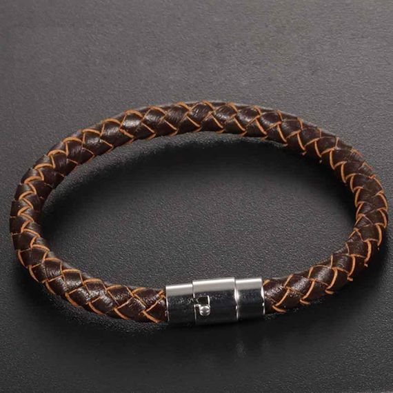Мужской кожаный браслет Primo Collar с магнитной застежкой - Brown | Зображення 2