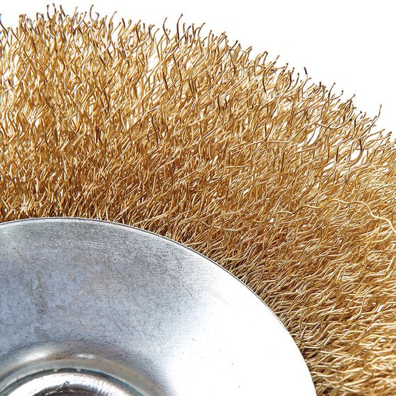 Щітка конус латуновий дріт 125 мм (УШМ) APRO 8304201