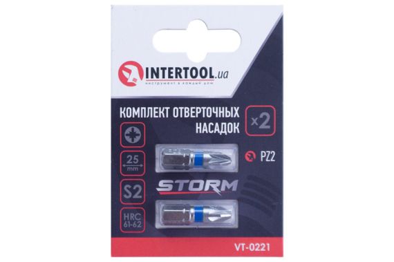 Бита Intertool - PZ2 x 25 мм Storm (2 шт.) (VT-0221) | Зображення 2