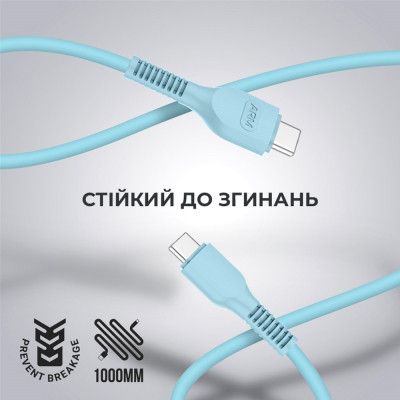 Дата кабель USB-C to USB-C 1.0m AR88 3A blue Armorstandart (ARM65292) | Зображення 1