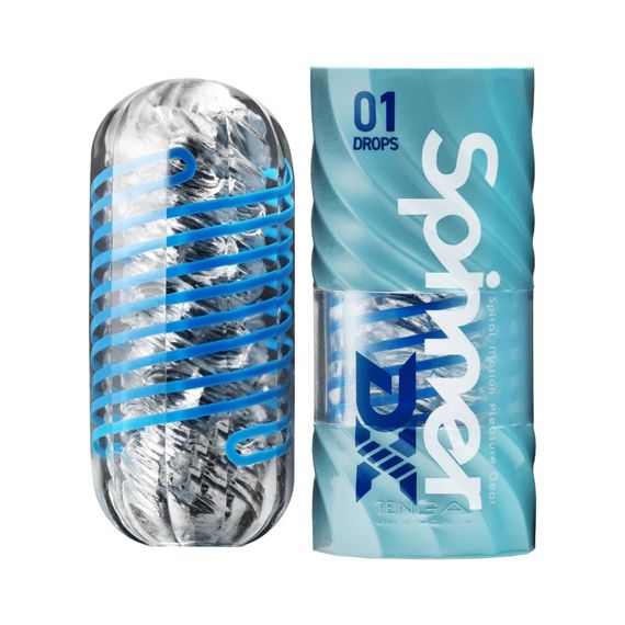 Мастурбатор Tenga Spinner DX 01 Drops, з пружною стимулювальною спіраллю всередині, ніжний вплив