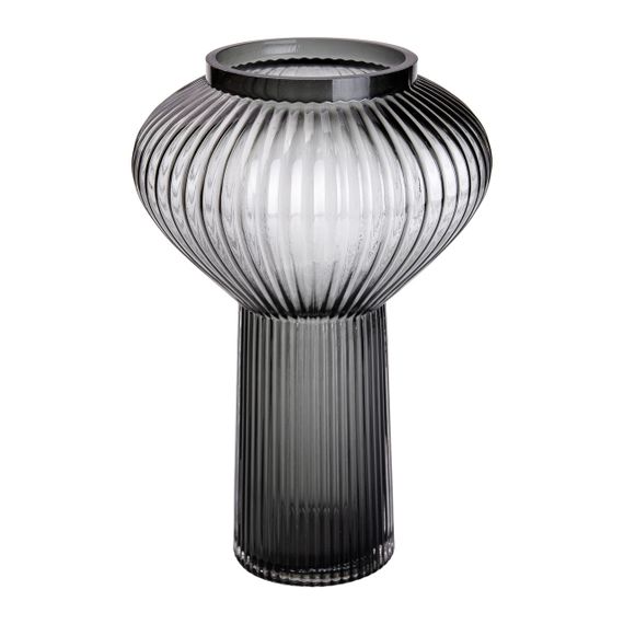 Скляна ваза 30 см сіра HP-1718