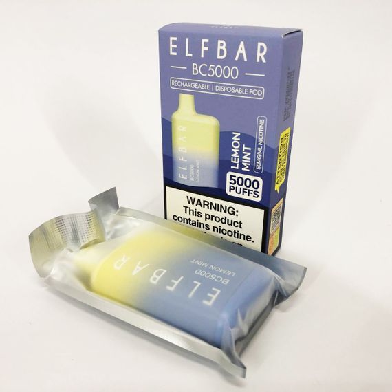 Elf Bar BC5000 смак Лимон М'ята (Lemon Mint) | Зображення 6