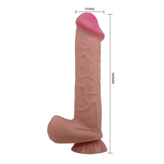 Фаллоимитатор BAILE Sliding Skin 10,2'' Flesh Suction base Bendable TPR Sex Aura | Зображення 2