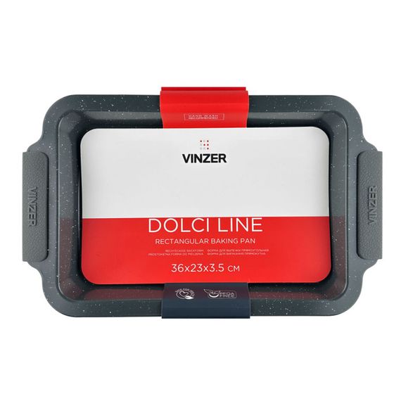 Форма для выпечки прямоугольная Vinzer Dolci Line 50782 36х23х3.5 см черная | Зображення 5